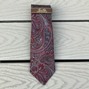 Tasso Elba Men’s Silk Blend Tie Melang Paisley2 Multicolor NWT